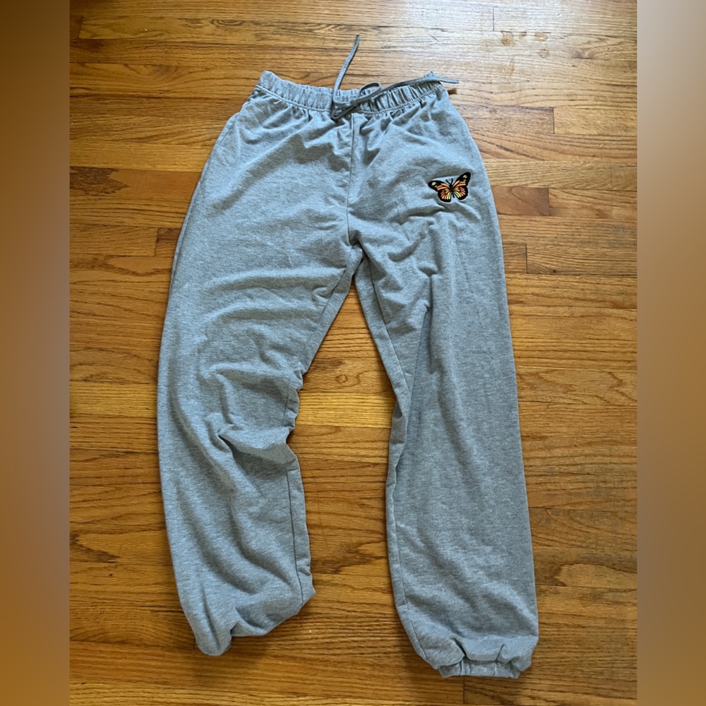 Gray Lounge pants with butterfly